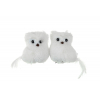 Hóbagoly hcell/textil 6cm fehér