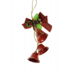 Karácsonyfa dísz csengőkkel 20x10cm piros