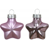 Karácsonyfa dísz csillag üveg 4cm s/12 fényes-matt lila