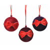 Karácsonyfa dísz gömb műanyag D8 masnival többféle piros