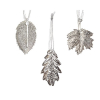 Karácsonyfa dísz levél fém 8cm s/4 ezüst