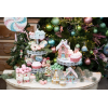 Karácsonyfa dísz muffin foam 7cm cukros kék