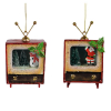 Karácsonyfa dísz retro tv 12cm karácsonyi akasztós 2féle