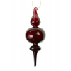 Karácsonyfa dísz üveg 6,5*6,5*18cm burgundy