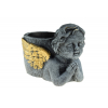 Kaspó cement angyalos 16x11.5x12cm sötét szürke/arany