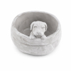 Kaspó cement kutyával 14.5x14.5x10cm szürke