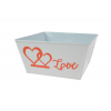 Kaspó fém 18*18*H15 CM szögletes LOVE felirattal