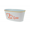 Kaspó fém 23*12.5*H10 CM ovális LOVE felirattal