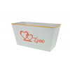 Kaspó fém 23*12*H12 CM szögletes LOVE felirattal