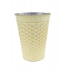 Kaspó fém D13 H18cm pikkely mintás krém
