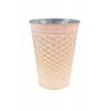 Kaspó fém D13 H18cm pikkely mintás rózsaszín