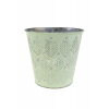 Kaspó fém D17 H14cm mintás zöld