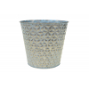 Kaspó fém D18/13*H16.5CM mintás kék