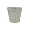 Kaspó fém D18/13*H16.5CM mintás v.szürke