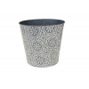 Kaspó fém D21.5 H19.5cm mandala mintás szürke/fehér