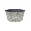 Kaspó fém D24 H11.5cm mandala mintás szürke/fehér