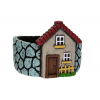 Kaspó kő 14.9*13*10.9cm házzal menta