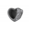Kaspó kő szív forma 17*8,5cm angyallal s.szürke
