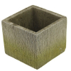 Kaspó kő szögl 11*11*H9,5cm szürke/zöld