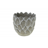 Kaspó kő virágszirmok 12 * 12 * 12cm szürke