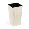 Kaspó műa magas Finezja-rattan 25*25cm M 46 cm krém Lamela