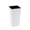 Kaspó műa magas Finezja rattan 40*40cm M 75 cm fehér Lamela