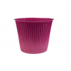 Kaspó műanyag D16 H15 csíkos pink
