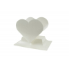 Kaspó plasztik szív alakú 16,5*11*H14cm gyöngyház fehér