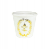 Kaspó terrakotta koszorú + liliom mintás D13*12cm fehér/arany