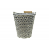 Kaspó vödör fém D15/10*H15/24CM mintás szürke