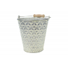 Kaspó vödör fém D15/10*H15/24CM mintás v.szürke