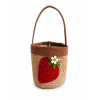 Kosár filc epres 12.5x12.5x12.5cm piros/barna