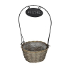 Kosár háncs kerek ?21xH11/H41cm szürke WELCOME felirattal