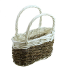 Kosár rattan táska forma 23*12*25cm 2füles natúr/fehér