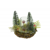 Koszorú karácsonyi fenyő+gomba 12*11cm zöld