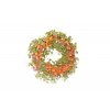 Koszorú selyemvirág D18 narancs bogyós hamvas zöld