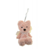 Figura maci textil szárnyakkal 7cm akasztós rózsaszín