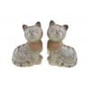 Figura macska kerámia 14cm 2féle szürke