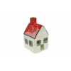 Mécsestartó kerámia 8*7*13cm ház forma fehér/piros