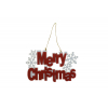 Merry Christmas felirat 23*0.6*13.5cm hópelyhekkel piros