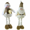 Mikulás/hóember textil 70-80cm 2féle fehér/arany