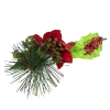 Mikulásvirág bársony fenyős glitteres pikk 16cm piros