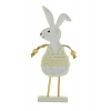 Figura nyúl fa 17.5*5*4cm talpon álló fehér
