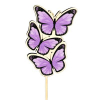 Pick 3-as pillangó 8x5cm+12cm pálcával lila