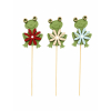 Pick béka filc/fa 30cm zöld/piros