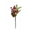 Pick bogyós ág  22CM tobozzal zöld/piros