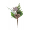 Pick csokor karácsonyi 24CM csillaggal rózsaszín/zöld