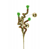 Pick cukorka ág gömbökkel 35cm arany/zöld