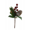 Pick fenyő 17cm  piros bogyós tobozzal piros/barna