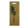 Pick fenyő ág bogyókkal 12cm arany